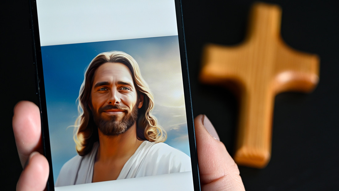 App "Text with Jesus" auf Smartphone